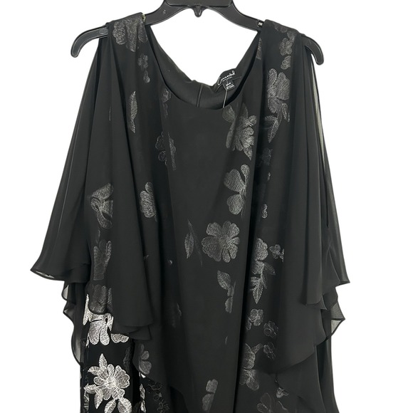 CONNECTED New Cocktail DRESS 24W Plus Black Lace Floral Sheer Embroidered Witchy - Picture 15 of 16